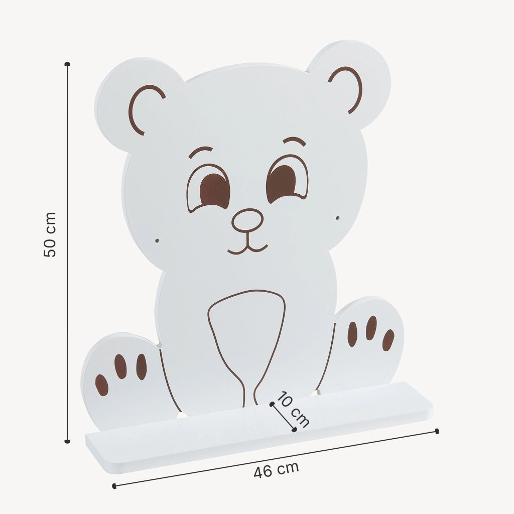 Mensola da Parete Korsør per Bambini Consolle Pensile Design Orsacchiotto - Bianco [en.casa]