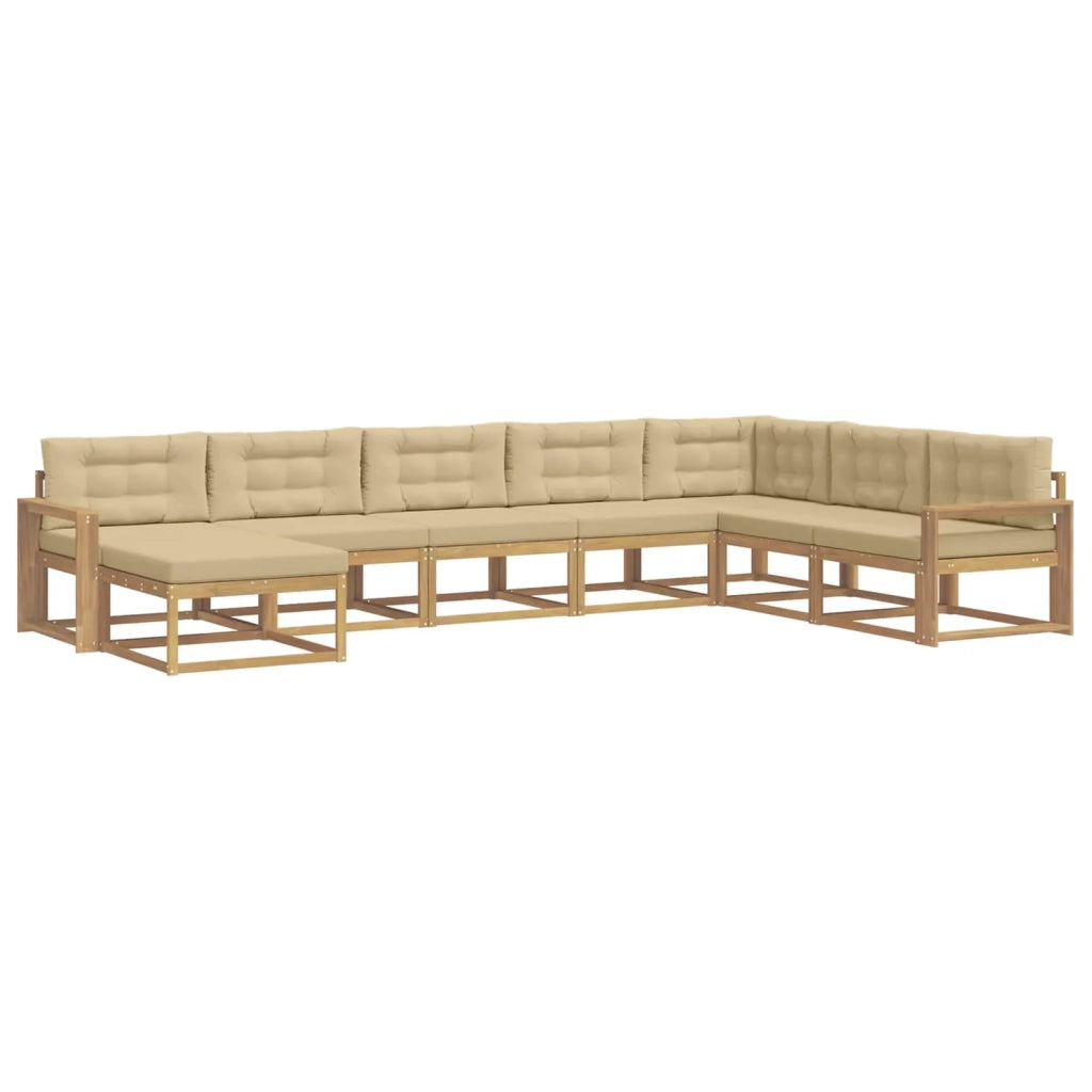 Set di divani da esterno 8 pz Bianco e Beige 3386872