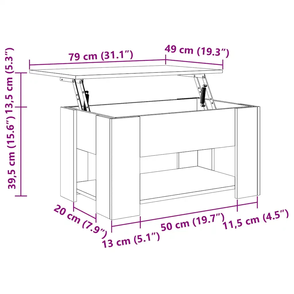 Tavolino da Salotto Bianco 79x49x41 cm in Legno Multistrato 809710