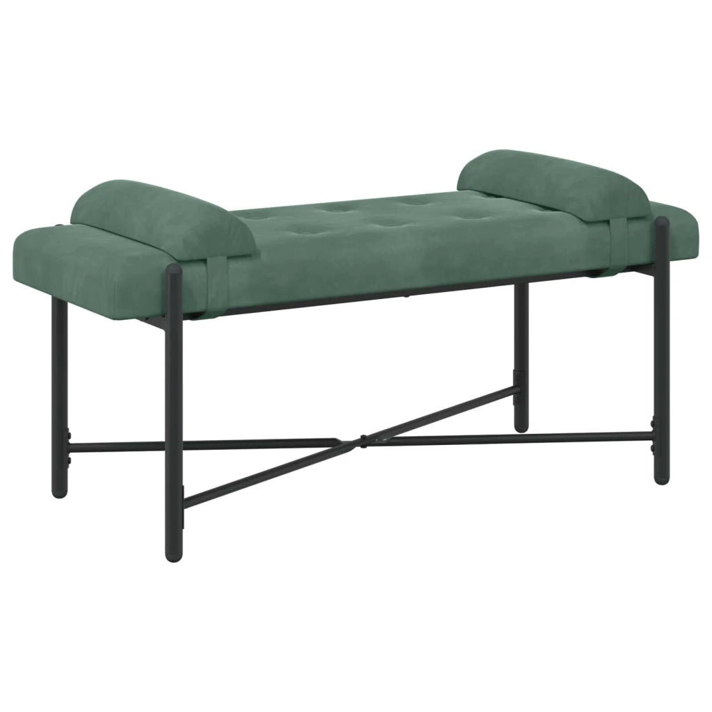 Panchina con bottoni e cuscini Verde Mare 110 x 40 x 46 cm 42038396