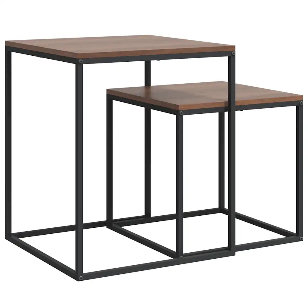 Set di Tavolini 2 pz in Legno Multistrato e Metallo 343112