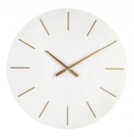 Orologio da Muro Ø 60x5 cm Timeline in Legno Bianco