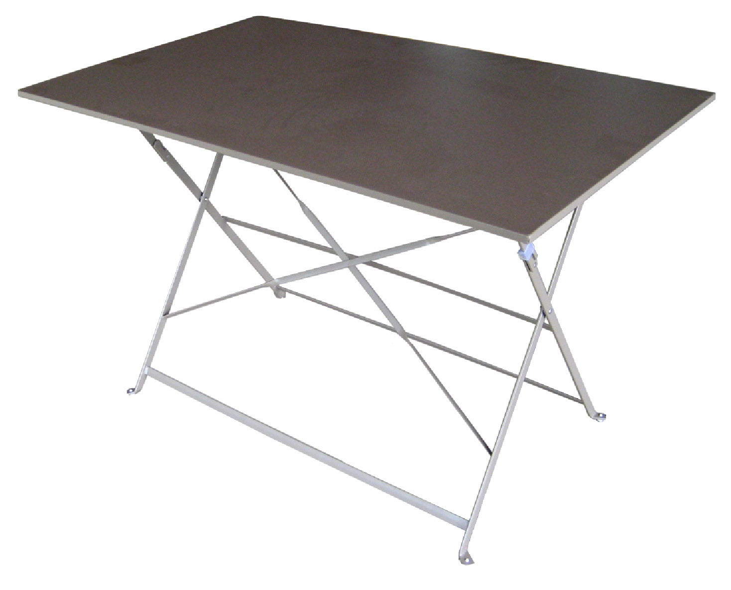 Tavolo Rettangolare da Giardino 110x70 cm in Ferro Vorghini Bistrò Tortora