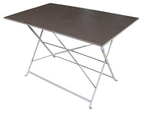 Tavolo Rettangolare da Giardino 110x70 cm in Ferro Vorghini Bistrò Tortora