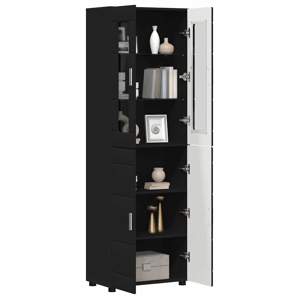 Credenza FLORIN Nero 60 x 35 x 182 cm Legno multistrato