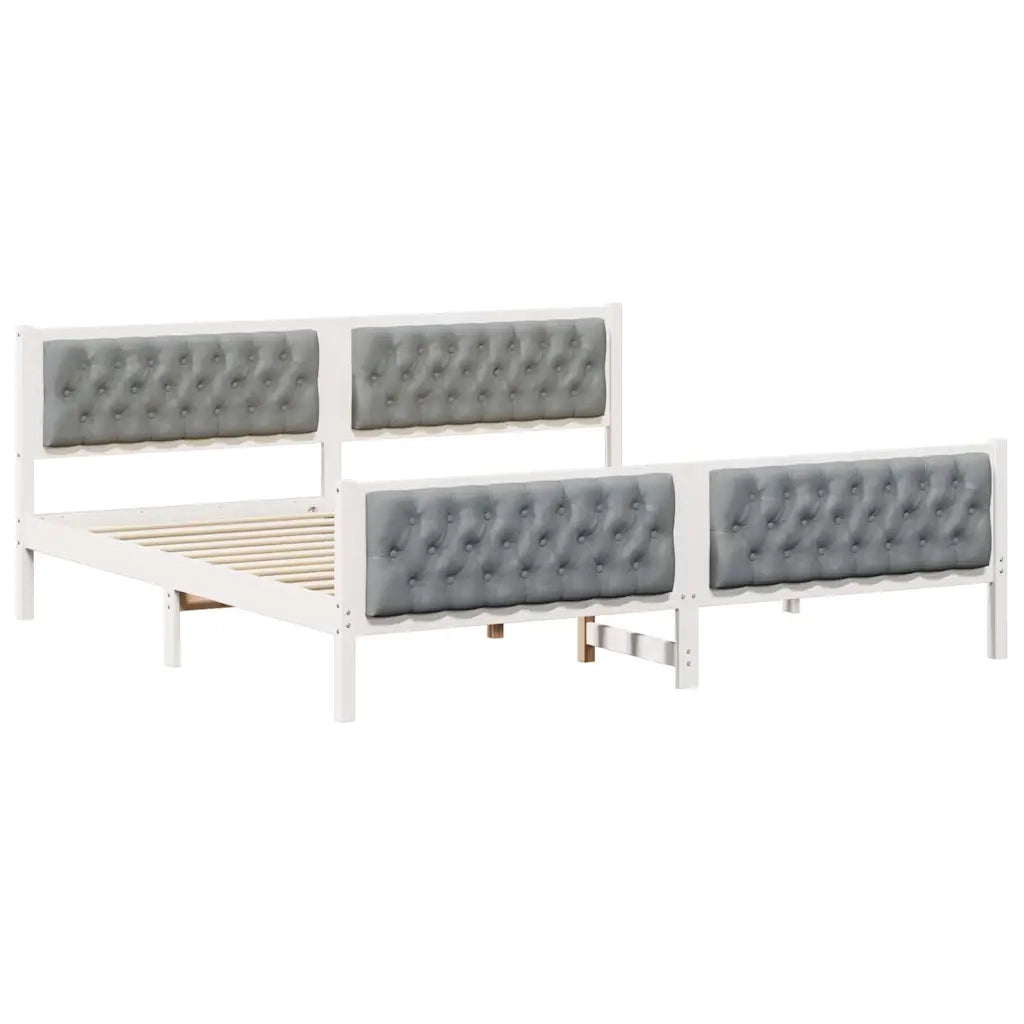 Struttura del letto Grigio chiaro 200 x 200 cm Pino massello