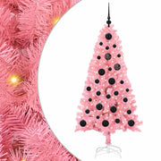 Albero di Natale | Decorazioni natalizie con 150 LED con supporto Rosa 150 cm PVC