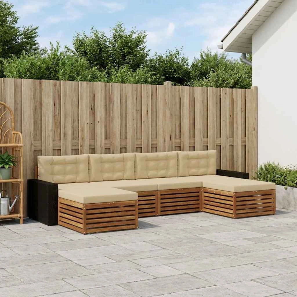 Set di divani da esterno 6 pz Legno di Acacia Massello 3383696