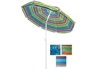OMBRELLONE DA SPIAGGIA IN NYLON FANTASIA TONDO CM.200  colori assortiti    VETTE