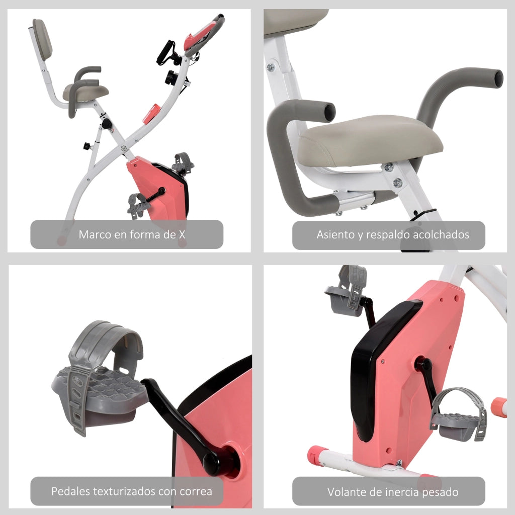 Bicicletta da casa pieghevole regolabile ¨C zephmum ¨C rosa 105x48x118 cm