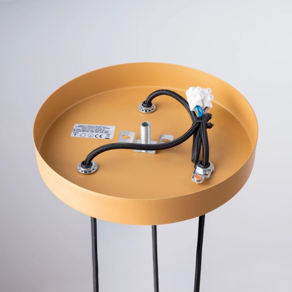 Lampada a sospensione tubolare rigata oro ZENTRA 3 G9