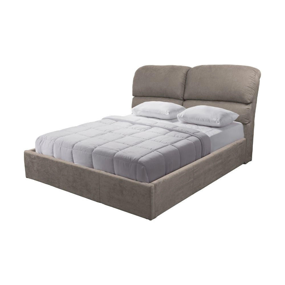 Letto una piazza e mezza contenitore Sofaback in tessuto tortora 138x222x120H