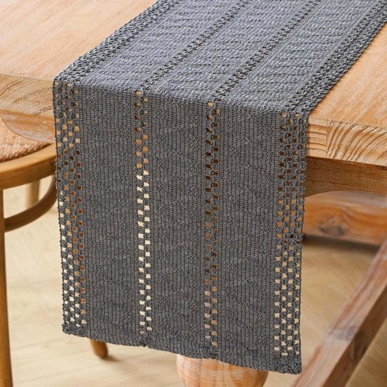 Tavolo da pranzo bohemien macramé moderno lenzuolo da tavolo in lino grigio per piccoli tavoli stile rurale 30x180 cm