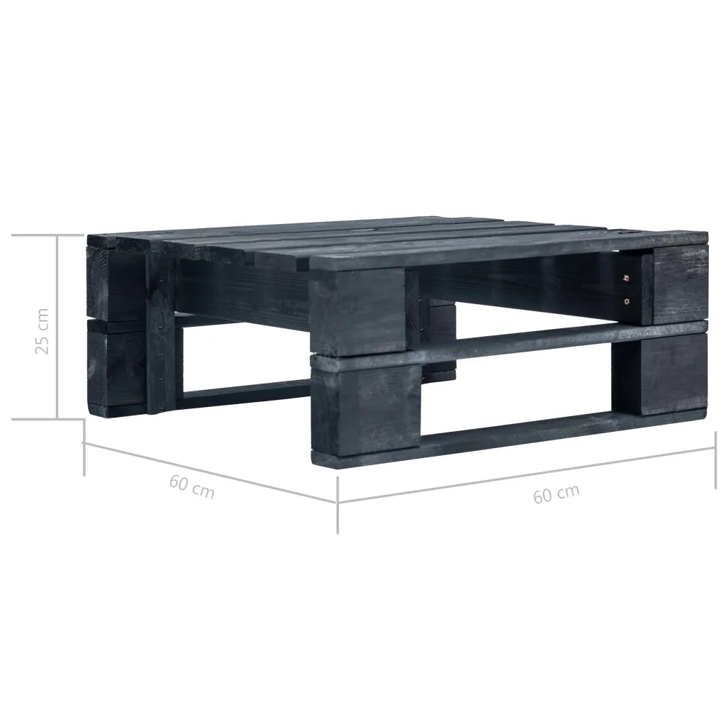 Ottomana da Giardino Pallet in Legno di Pino Impregnato Nero 3066440