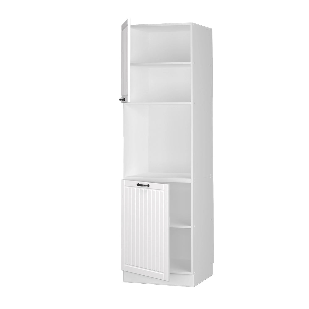 Mobile per forno da incasso Fame-Line Bianco rustico/Bianco 60 cm aperto Vicco