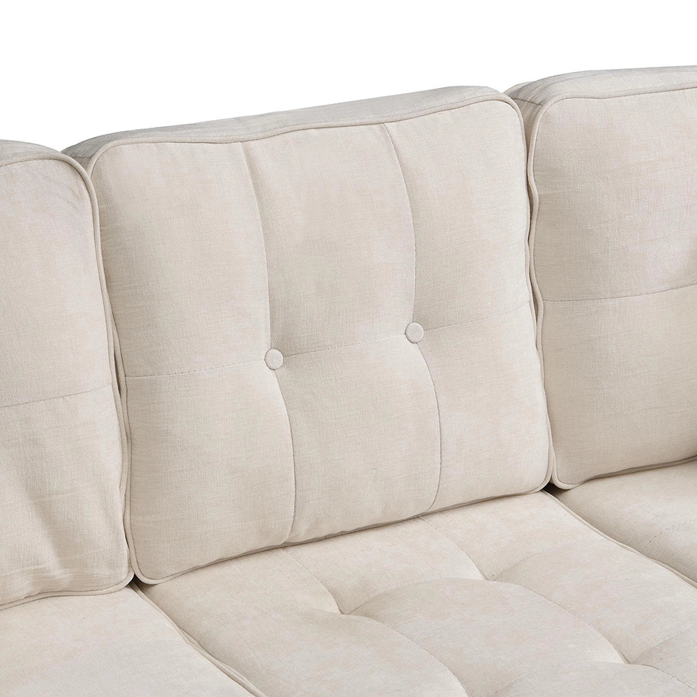 Divano angolare modulare in velluto - Xylo - 195 cm - Trasformabile in letto, poggiapiedi rimovibile