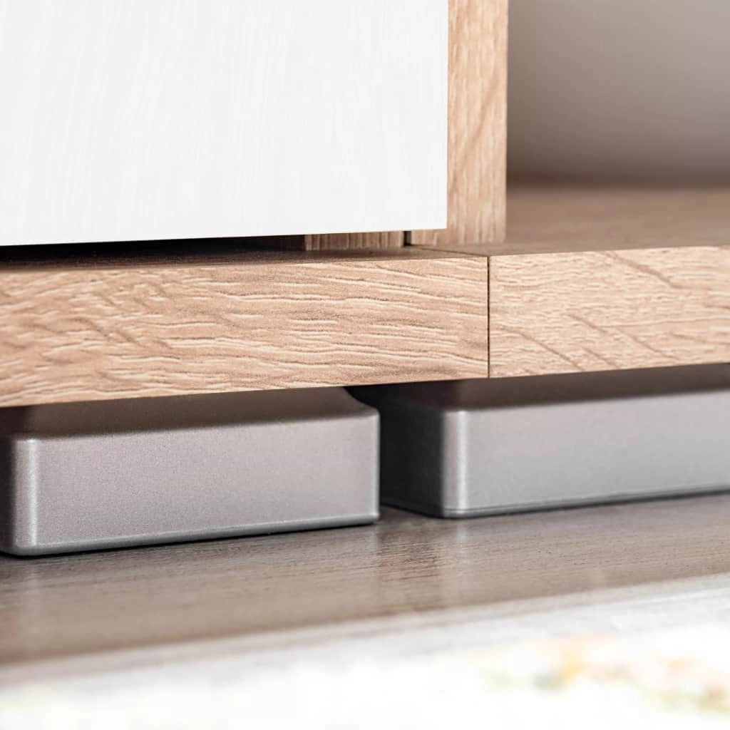 Mobile TV/credenza a parete dal design pratico con illuminazione a LED finitura rovere Sonoma e bianco 2502199