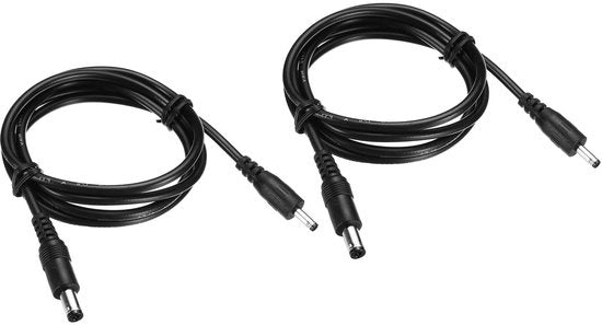 Cavo di alimentazione per lampada LED - Convertitore da 5.5 x 2.1 mm a 3.5 x 1.35 mm - Estensione cavo alimentazione - 100 cm - Nero - Cavo alimentazione per dispositivi di camera e CCTV...