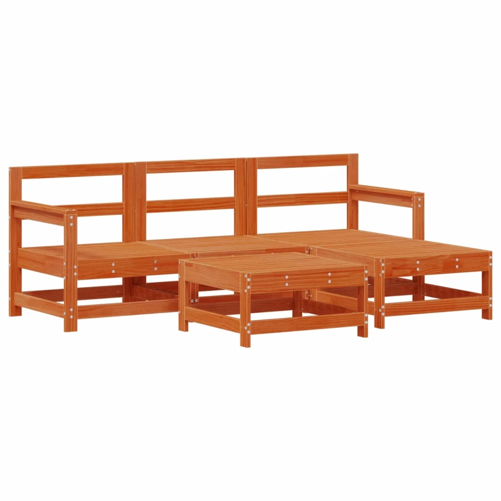 Set Lounge da Giardino 5 pcs Pino Marrone Cerato
