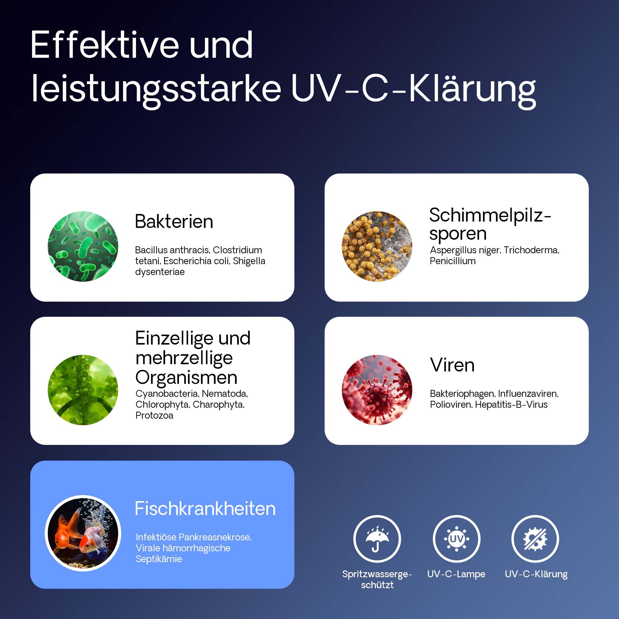 CUV-209 Chiarificatore acqua per laghetti Filtro luminoso 9W