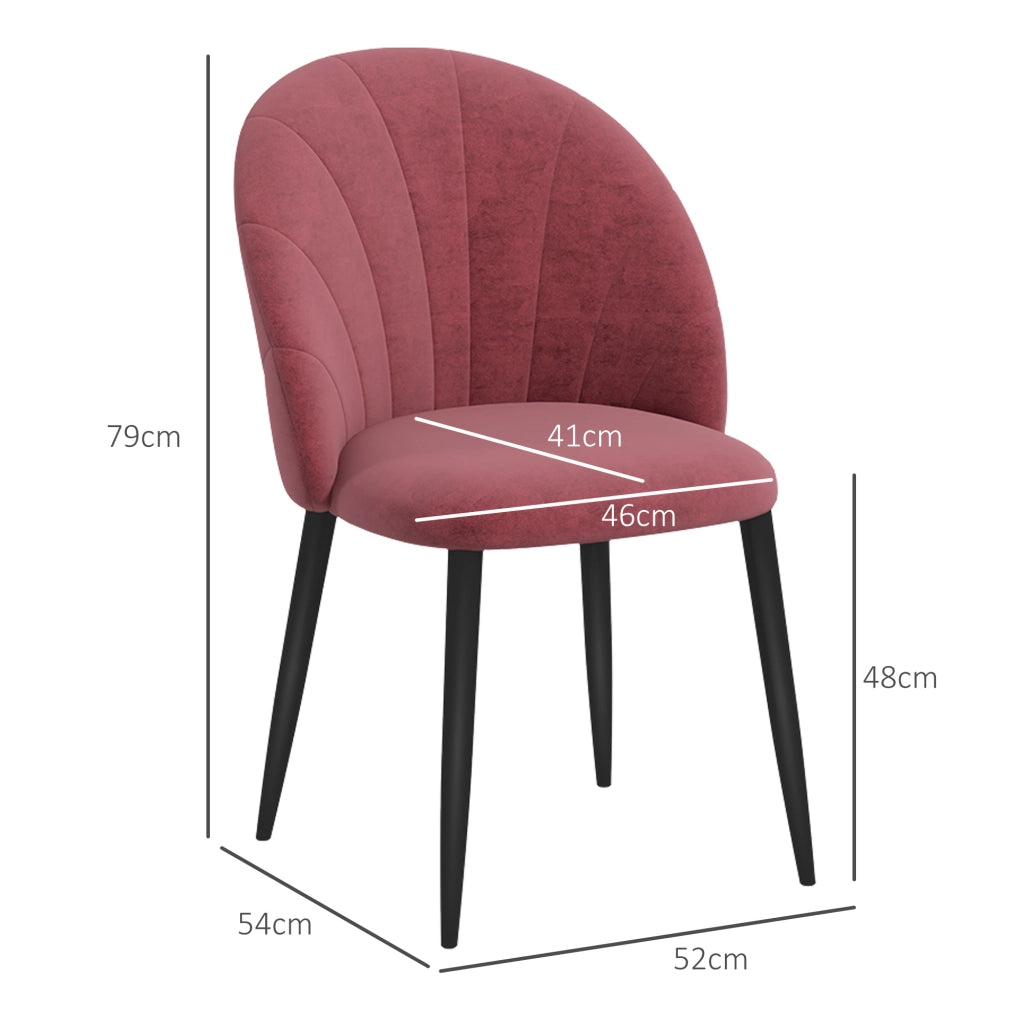 Sedia da Pranzo con Schienale a Conchiglia ¨C zephmum ¨C Velluto Rosso Antico, Gambe Metallo