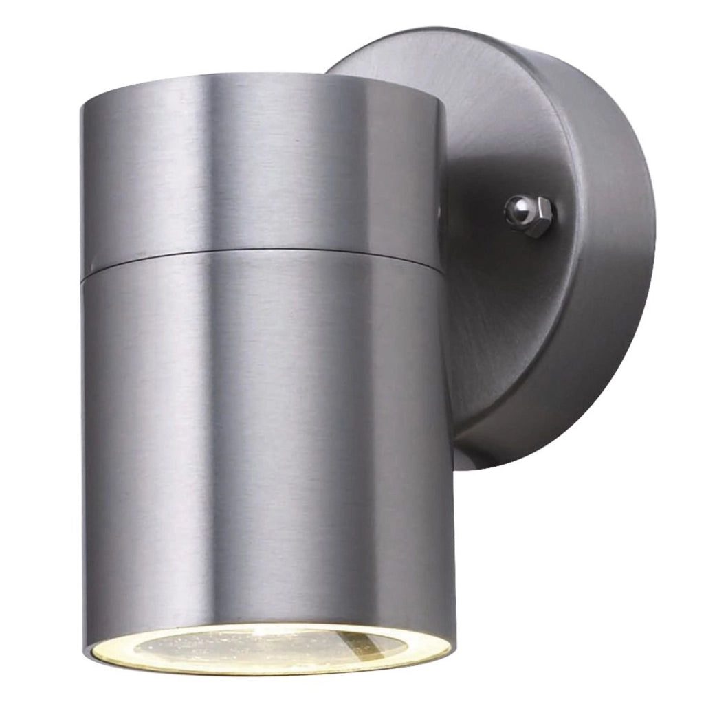 Applique Moderna Metro Acciaio Argento Vetro Trasparente 1 Luce Gu10