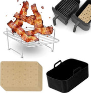 Set di Accessori per Air Fryer - 2 Stuks Lavorazione Aria + 2 Stuks Pannini in Silicone