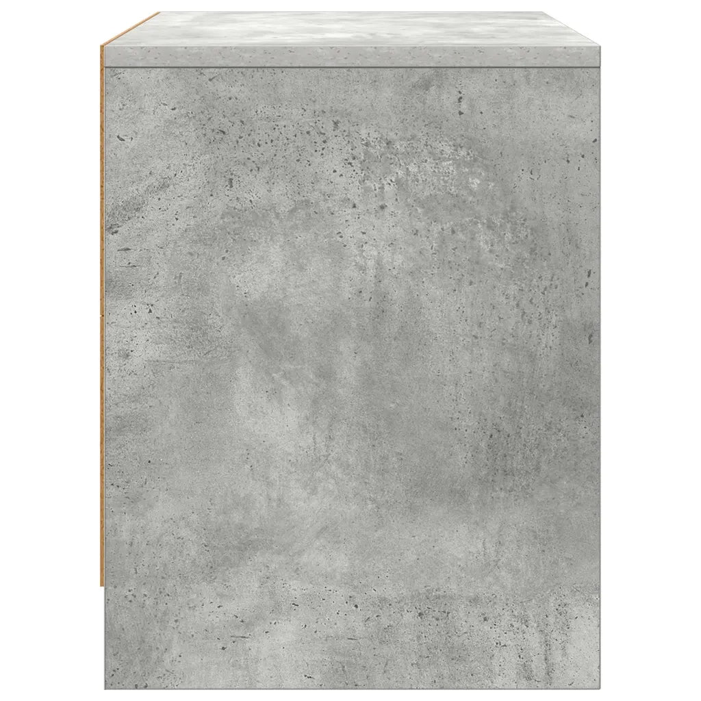 Comodino Grigio Cemento 45x34x44,5 cm in Truciolato