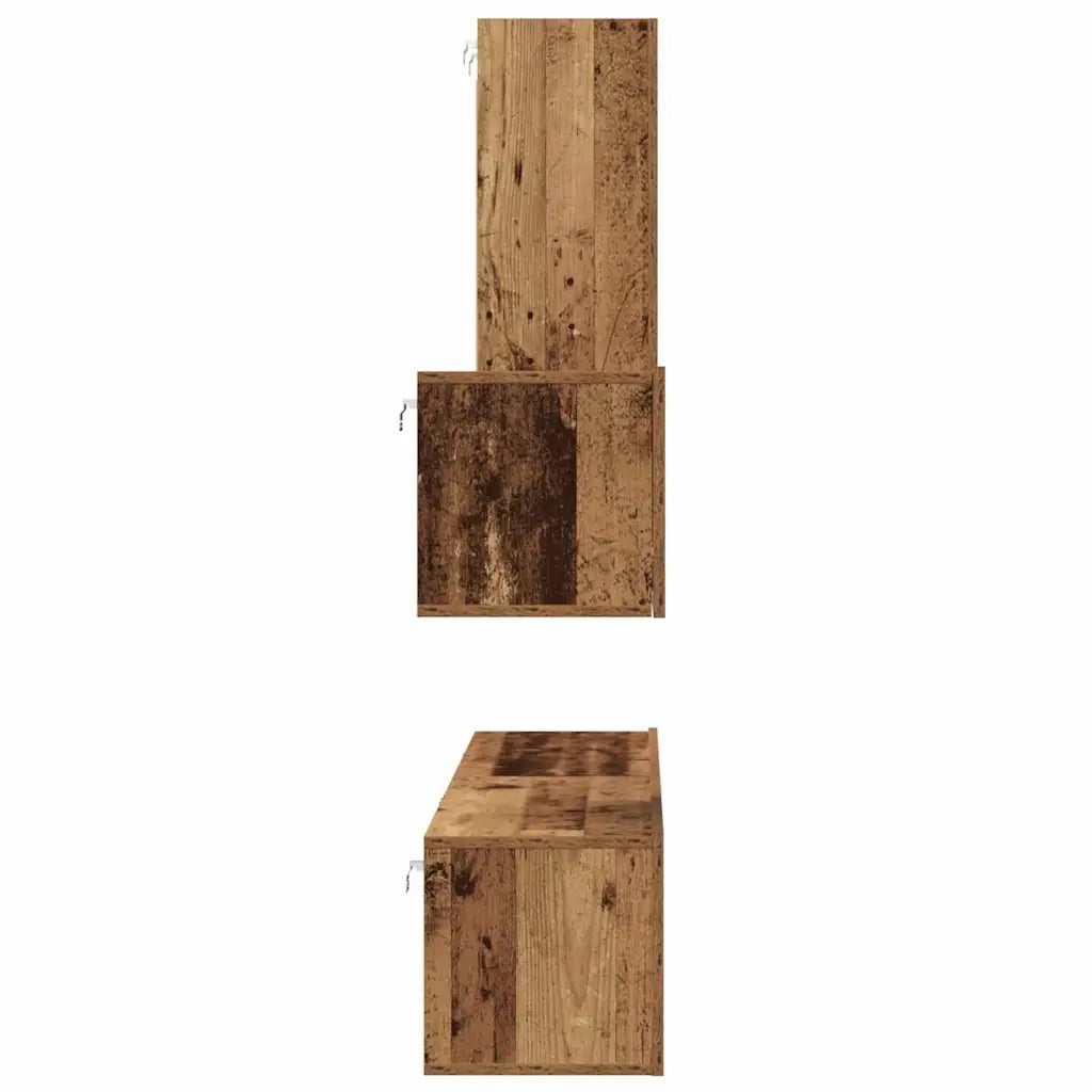 Mobile TV da Parete 4 pz | Armadietto TV | Mobile Porta TV Legno vecchio Legno multistrato