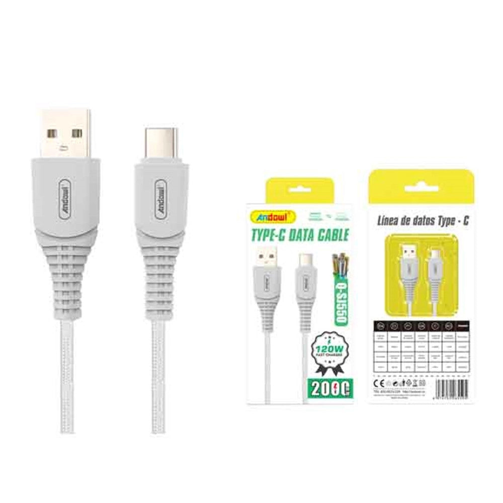 Trade Shop - Cavo Trasferimento Dati Ricarica Veloce Usb A Type-c 120w Da 2 Mt Resistente Q-sj550 -
