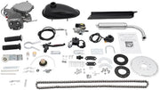 Kit di motociclismo per bicicletta 80cc - 2-telaio motore - Accensione CDI - Cilindro singolo - Per biciclette con telaio V da 26/28 pollici - Serbatoio carburante nero - Motociclismo per bicicletta