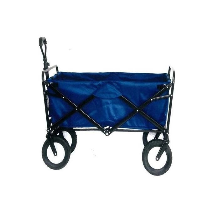 Amicasa B2B0539064 Carrello Telescopico Multiuso con Ruote e Maniglia Struttura in Acciaio Verniciato e Contenitore in Tessuto Sintetico colore Nero e Blu