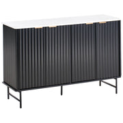 Credenza moderna soggiorno camera da letto con 4 ante in MDF effetto marmo nero camera da letto vintage classico