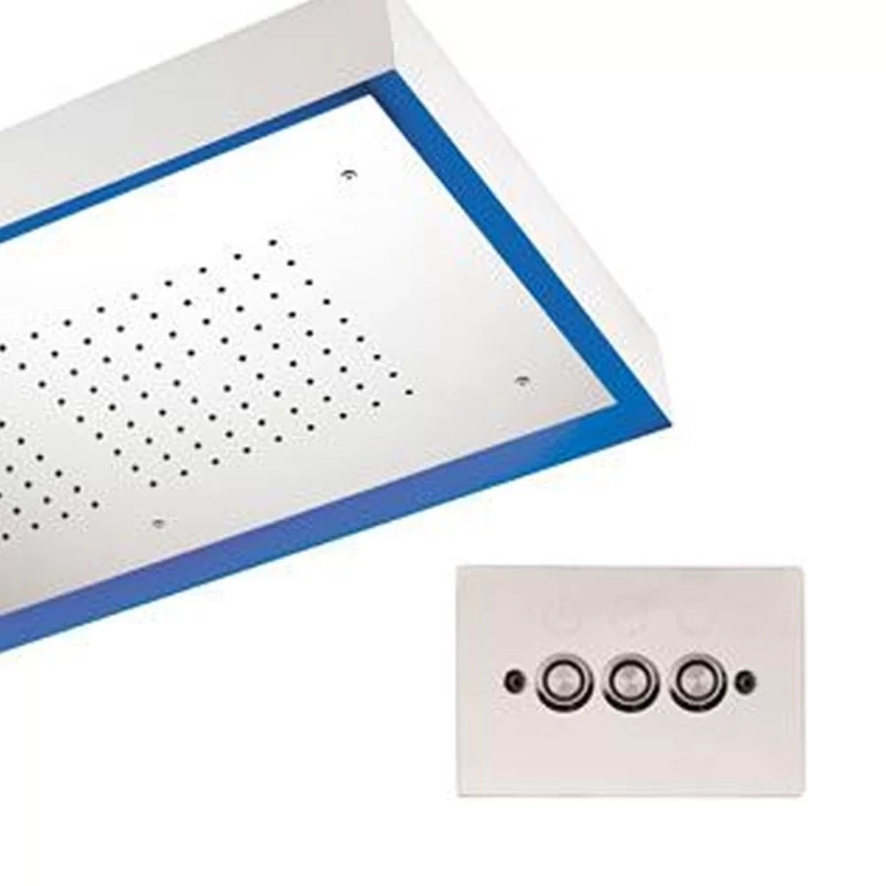 Soffione a soffitto 1 getto 77X47 cm con led in acciaio inox