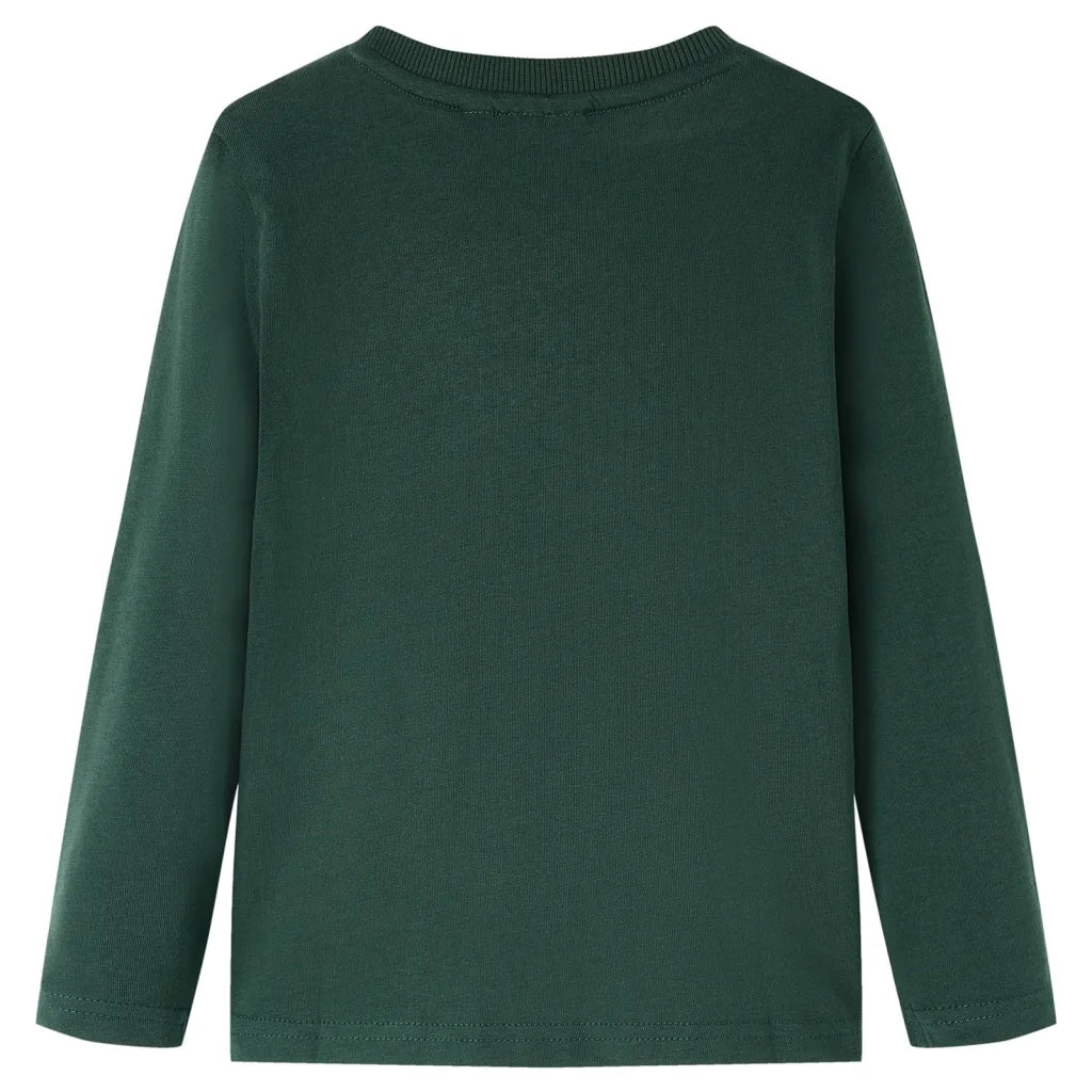 Maglietta da Bambino a Maniche Lunghe Verde Scuro 92 12839