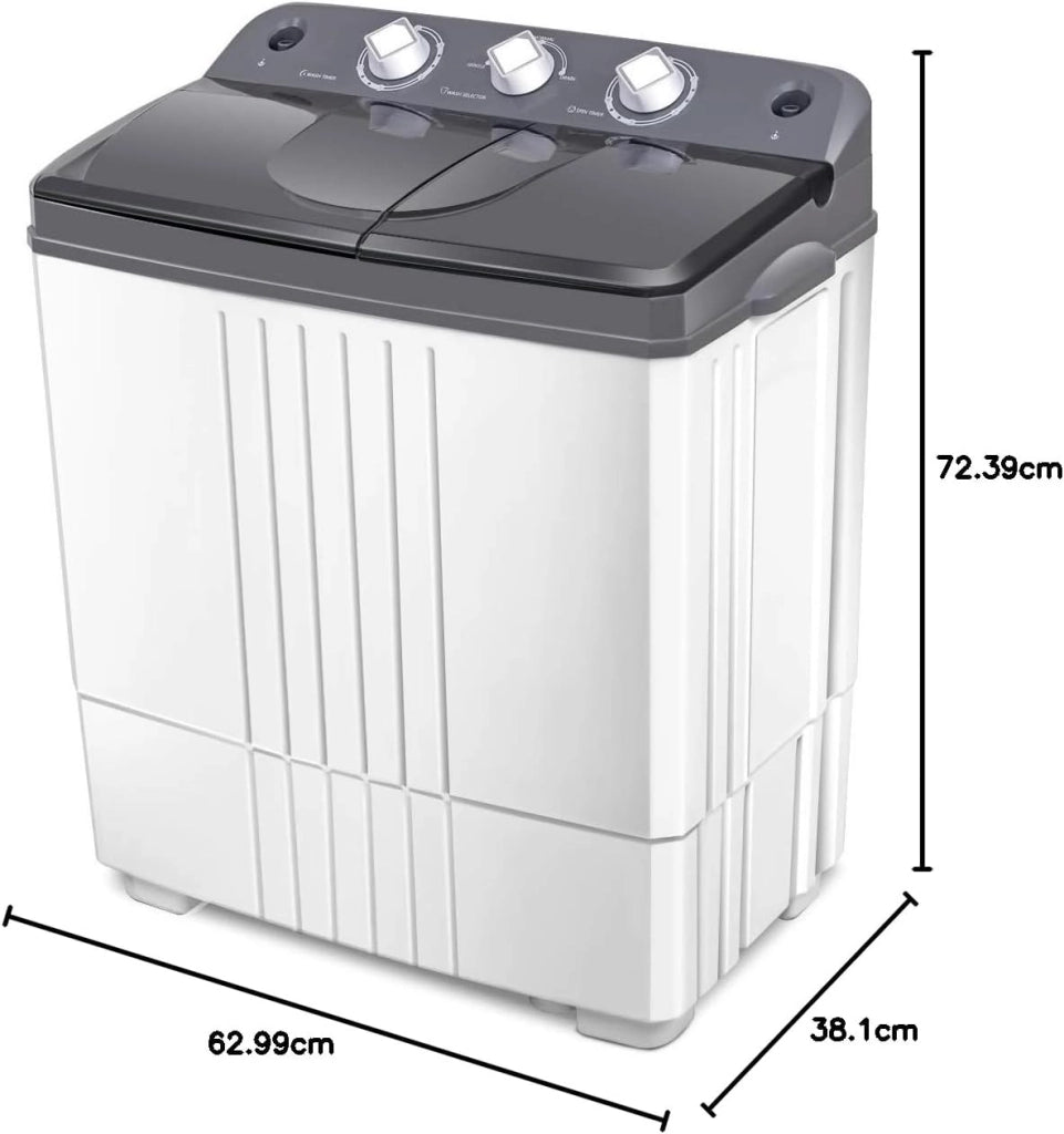 Mini portatile compatto doppia vasca lavatrice lavatrice Spagna Spinner 16lbs- grigio + bianco 16lbs- grigio + bianco