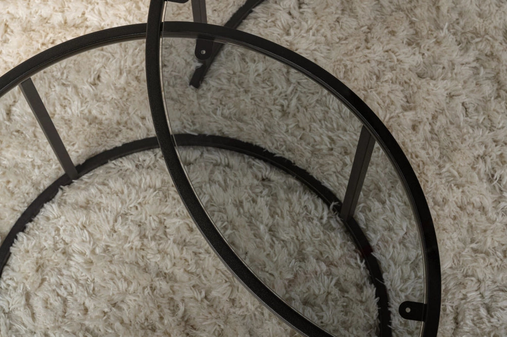 Lambrugo, Tavolino da Salotto Modulabile, 60x60x39h cm Nero