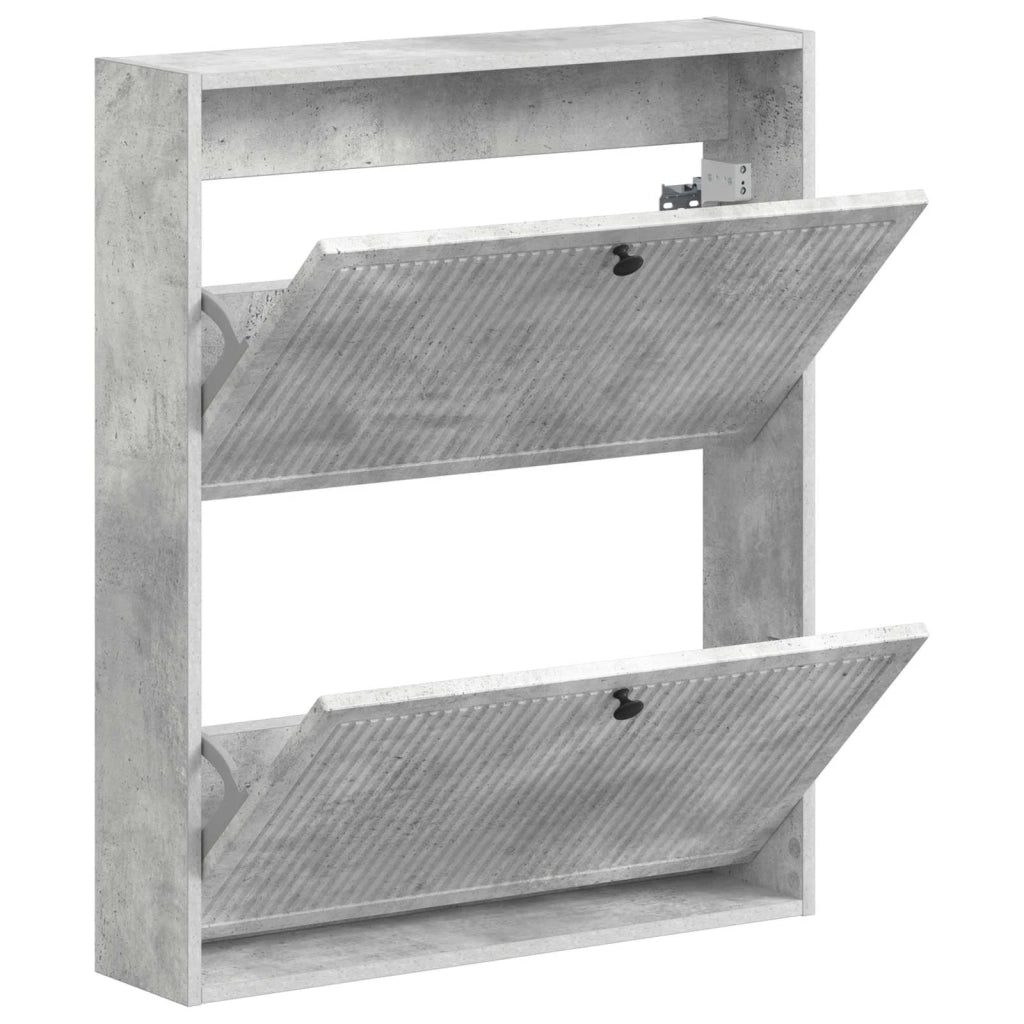 Mobiletto per Scarpe da Muro EDE 71 x 17 x 86 cm Grigio Cemento 895978
