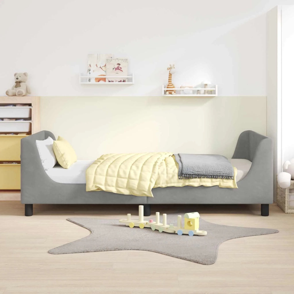 Struttura letto bambini con testata Grigio Chiaro 80 x 200 cm