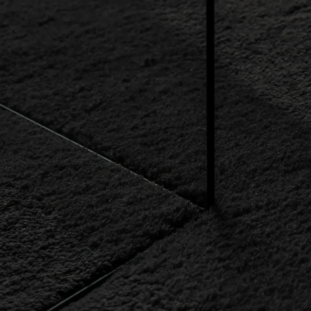 Tappeto a Pelo Corto HUARTE Morbido e Lavabile Nero Ø 100 cm 375123