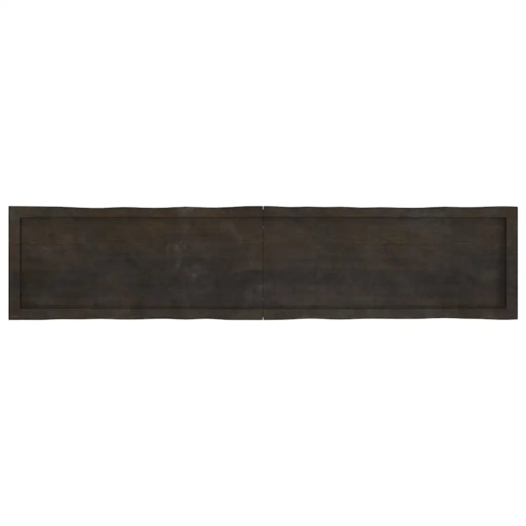Piano Tavolo Marrone Scuro 180x40x(2-6)cm Rovere Non Trattato