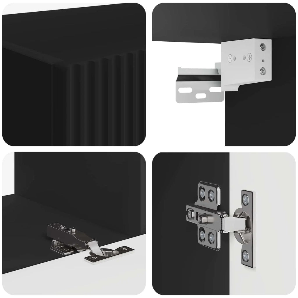 Set mobile TV 4 pz-Credenza per TV Nero Legno multistrato 748354