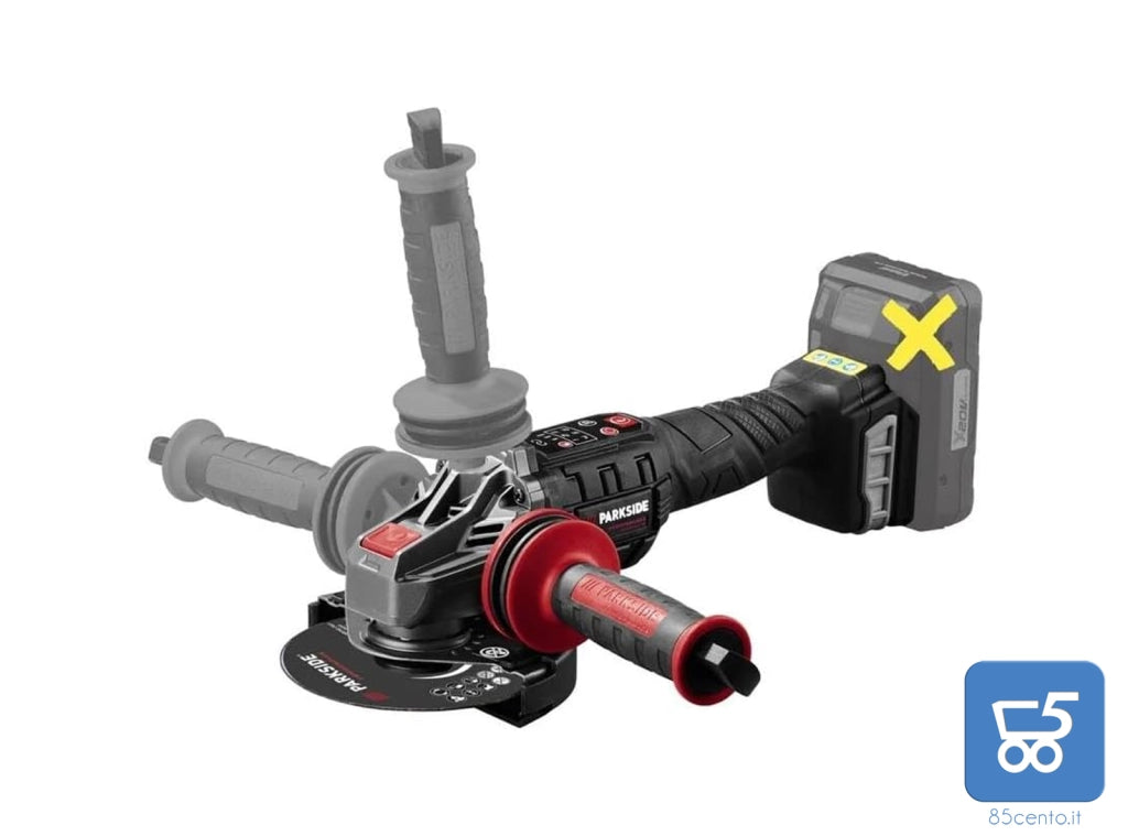 Smerigliatrice Flex Angolare a Batteria PARKSIDE PERFORMANCE PWSAP 20-Li G7, 20 V con Valigetta - NO BATTERIA