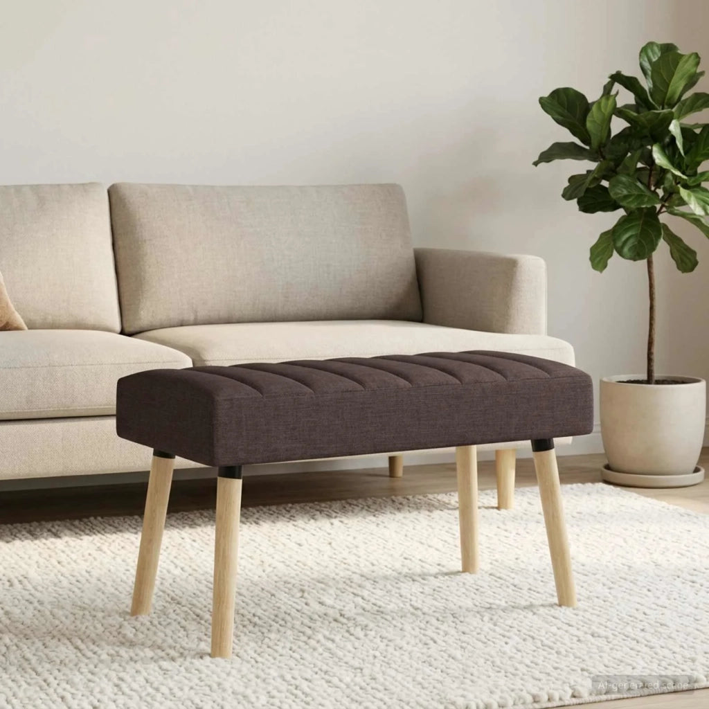Panchina trapuntata a canale Marrone Scuro 80 x 40 x 46 cm 42038477