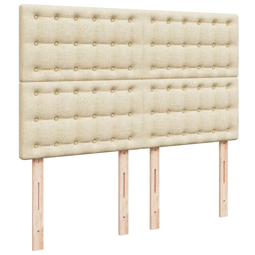 Struttura Letto Pouf con Materasso Crema 140x190 cm in Tessuto 3314174