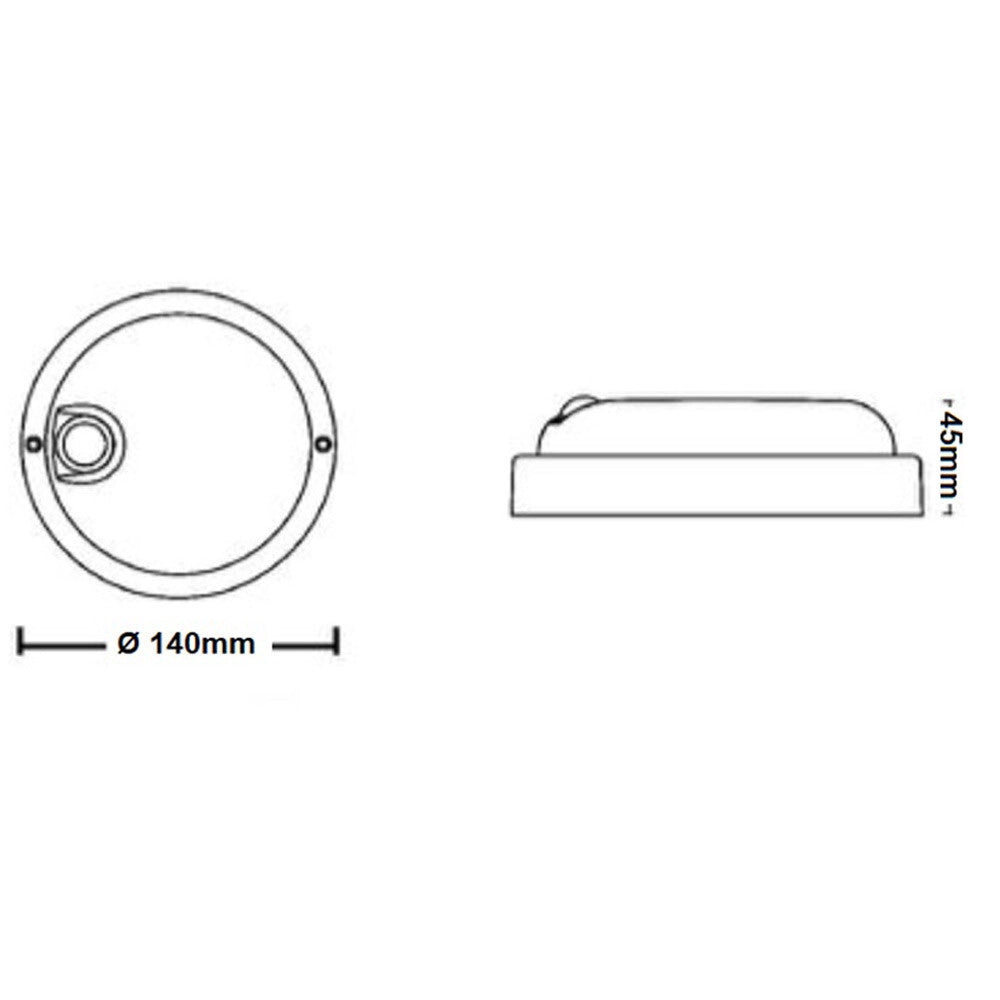 Trade Shop - Plafoniera Led Per Esterno Con Sensore Di Movimento 9w Luce 6500k Tonda Ovale Ip56 Sen-9f -   -rotondo    -