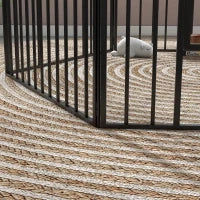 Recinto per Cani a 6 Pannelli Modulabili da Interno ed Esterno, in Acciaio, 164x83x60 cm, Nero