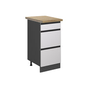 Vicco Mobiletto base per cucina Bianco 40 cm con cassetti, PL Rovere