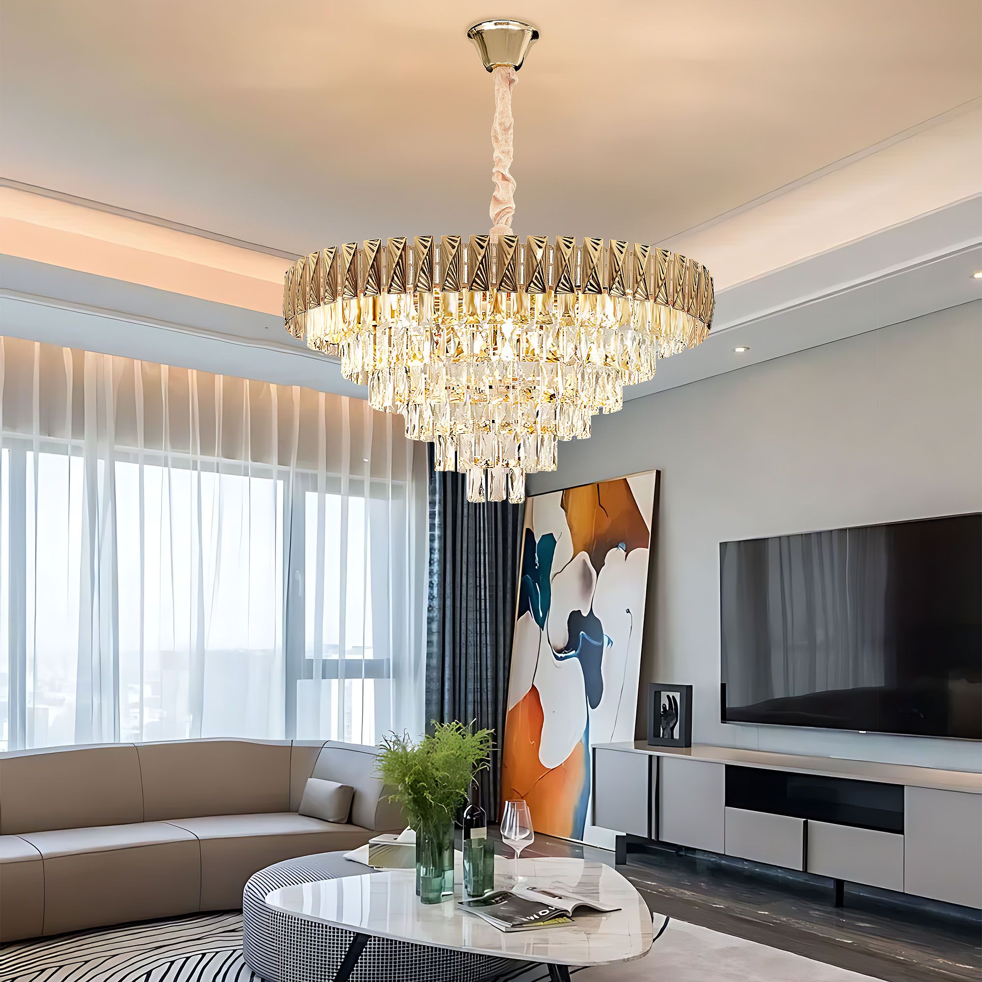 Lampada Cristal G061-cp 80cm Gold