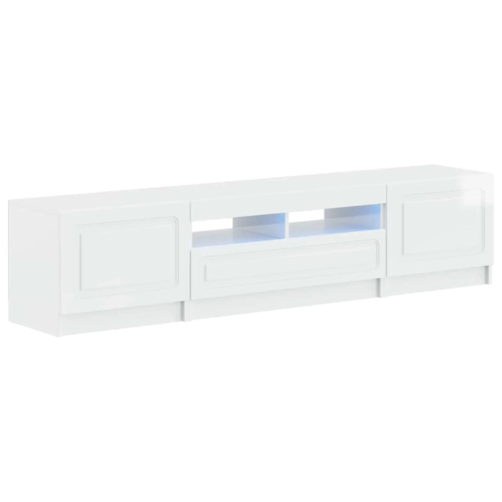 Mobile TV LED a 5 pezzi Bianco Lucido Legno ingegnerizzato 3417006